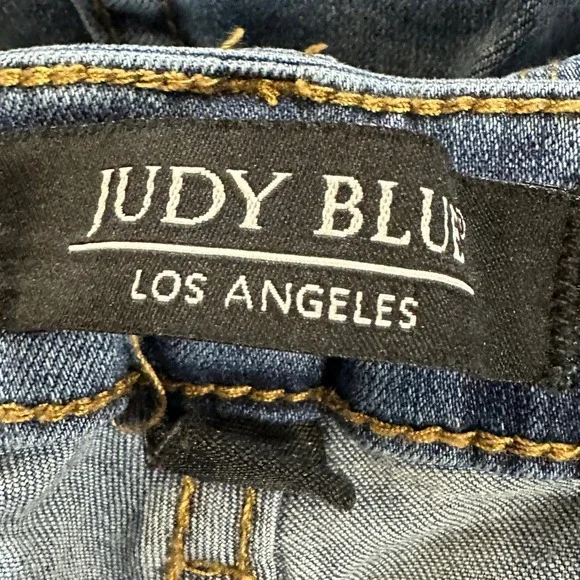 Judy Blue Womens Skinny Fit Jeans 15-32 Blue Distressed 5 Pocket Stretch Denim